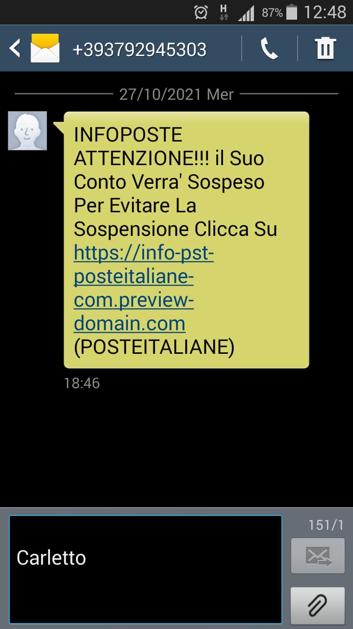 Attenzione truffa poste