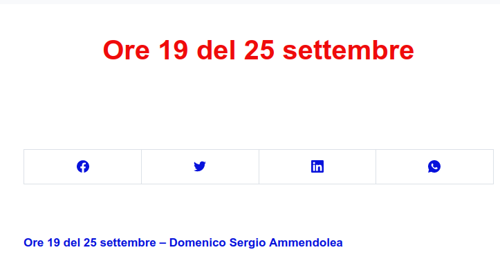 Ore 19 del 25 settembre