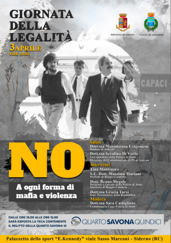 Siderno, 3 aprile Giornata Legalità
