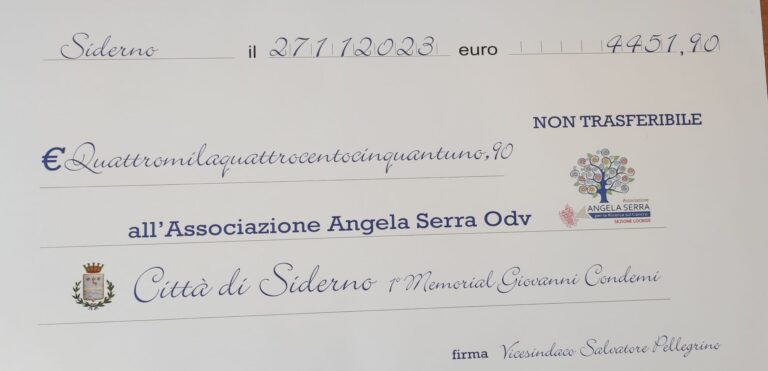 Progetto “Nole”: Raccolti quasi 5.000 euro per il 1° Memorial Condemi