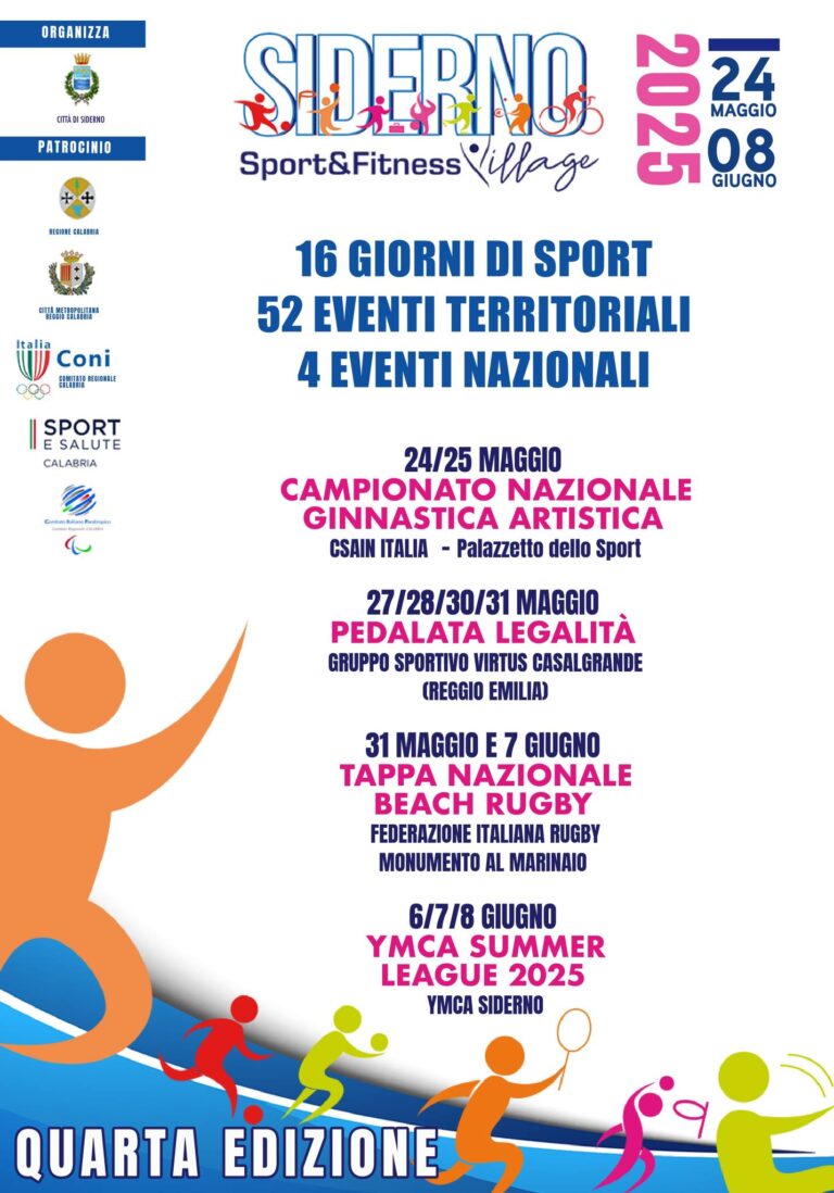 Sport e Fitness Village 2025: fine settimana ricco di eventi, al via le tappe calabresi del torneo nazionale di Beach Rugby
