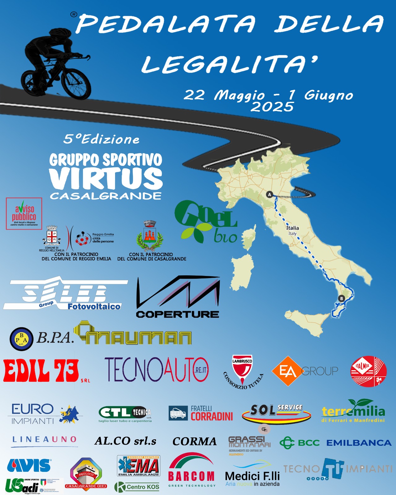 Pedalata della Legalità, il G.S. Casalgrande fa tappa a Siderno